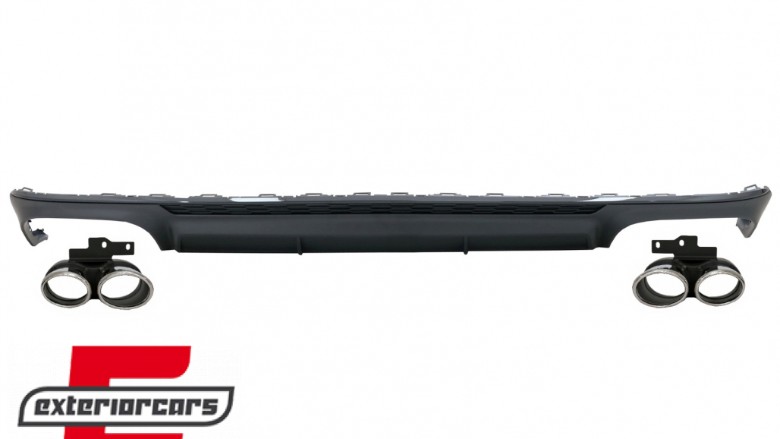 Difuzor zraka & nastavci auspuha S6 dizajn (mat crna) / Audi A6 C8 4K limuzina karavan (2018-2022), RDAUA64KN