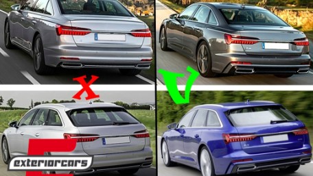 Difuzor zraka & nastavci auspuha S6 dizajn (mat crna) / Audi A6 C8 4K limuzina karavan (2018-2022), RDAUA64KN
