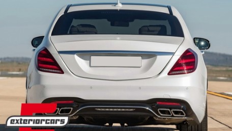 Difuzor zraka & nastavci auspuha S63 AMG dizajn (chrome) / Mercedes S-klasa W222 Facelift Sport Line (2017-2020), RDMBW222FAMG