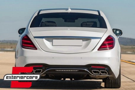 Difuzor zraka & nastavci auspuha S63 AMG dizajn (chrome) / Mercedes S-klasa W222 Facelift Sport Line (2017-2020), RDMBW222FAMG