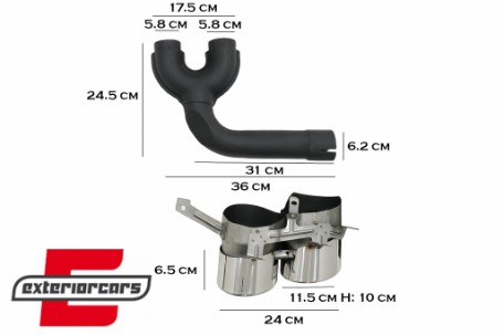 Difuzor zraka & nastavci auspuha SQ7 dizajn (chrome) / Audi Q7 SUV 4M Facelift (2020-2023), RDAUQ74MFS