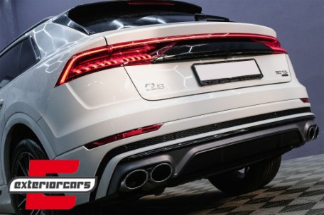 Difuzor zraka & nastavci auspuha SQ8 dizajn (chrome) / Audi Q8 S-Line (2018-), RDAUQ8S