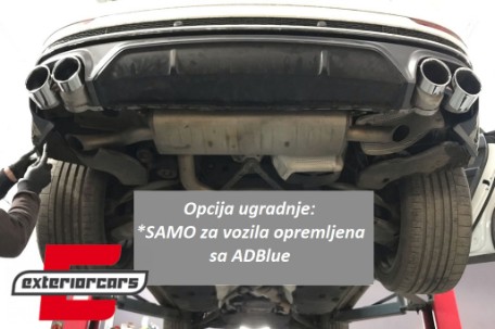 Difuzor zraka & nastavci auspuha SQ8 dizajn (crna) / Audi Q8 S-Line (2018-2023), RDAUQ8SB
