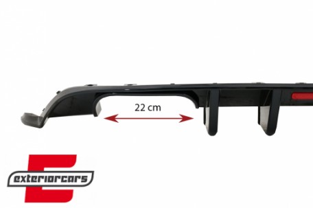 Difuzor zraka R look sa LED crvenim svjetlom (piano crna) / VW Golf 7.5 (2017-2019), RDVWG75RL