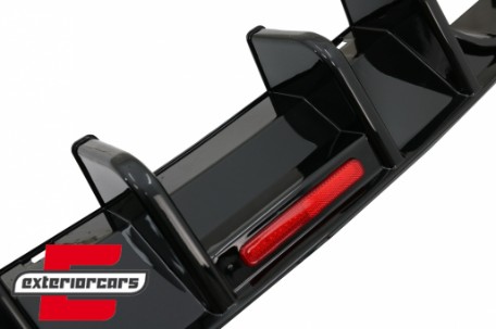 Difuzor zraka R look sa LED crvenim svjetlom (piano crna) / VW Golf 7.5 (2017-2019), RDVWG75RL