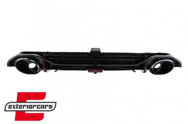 Difuzor zraka sa nastavcima auspuha RS3 dizajn (piano crna) / Audi A3 8Y Hatchback S-Line S3 (2020-), RDAUA38YHS