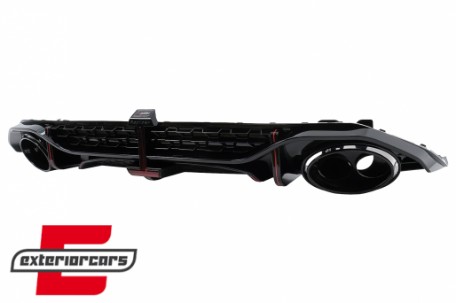 Difuzor zraka sa nastavcima auspuha RS3 dizajn (piano crna) / Audi A3 8Y Hatchback S-Line S3 (2020-), RDAUA38YHS