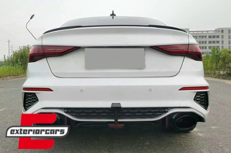 Difuzor zraka sa nastavcima auspuha RS3 dizajn (piano crna) pogodno za Audi A3 8Y limuzina S-Line S3 (2020-), RDAUA38YSS