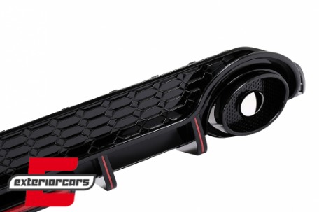 Difuzor zraka sa nastavcima auspuha RS3 dizajn (piano crna) pogodno za Audi A3 8Y limuzina S-Line S3 (2020-), RDAUA38YSSWL