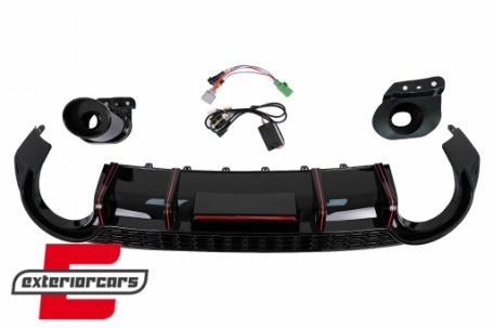 Difuzor zraka sa nastavcima auspuha RS3 dizajn (piano crna) pogodno za Audi A3 8Y limuzina S-Line S3 (2020-), RDAUA38YSSWL