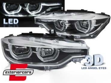 Full LED prednja svjetla 3D Angel Eyes / BMW serije 3 F30 F31 LCI limuzina karavan (2015-2019), LPBMO6