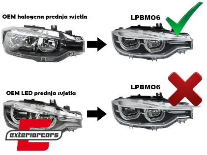 Full LED prednja svjetla 3D Angel Eyes / BMW serije 3 F30 F31 LCI limuzina karavan (2015-2019), LPBMO6