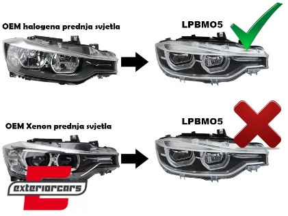 Full LED prednja svjetla 3D Angel Eyes / BMW serije 3 F30 F31 limuzina karavan (10.2011-05.2015), LPBMO5