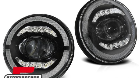 Full LED prednja svjetla Angel Eye (crna) / Jeep Wrangler JK (2007-2017), LPCH28