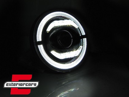 Full LED prednja svjetla Angel Eye (crna) / Jeep Wrangler JK (2007-2017), LPCH28