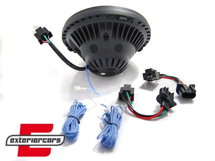 Full LED prednja svjetla Angel Eye (crna) / Jeep Wrangler JK (2007-2017), LPCH28