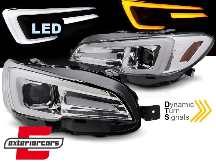 Full LED prednja svjetla Dinamički Sekvencijalni žmigavci (chrome) / Subaru WRX (2014-2021), LPSU15