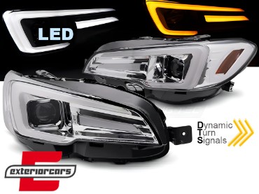 Full LED prednja svjetla Dinamički Sekvencijalni žmigavci (chrome) / Subaru WRX (2014-2021), LPSU15