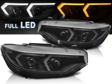 Full LED prednja svjetla LED DRL (crna) / BMW serije 4 F32 F33 (2013-2017), LPBMS8