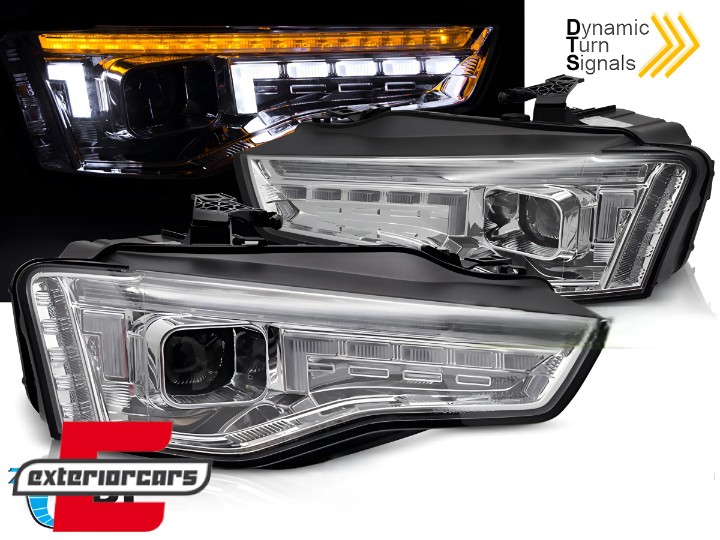 Full LED prednja svjetla LED DRL SEQ žmigavci (chrome) / Audi A5 8T Facelift (2012-2016), LPAUG3