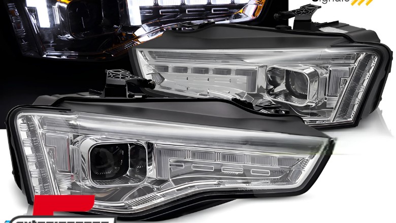 Full LED prednja svjetla LED DRL SEQ žmigavci (chrome) / Audi A5 8T Facelift (2012-2016), LPAUG9