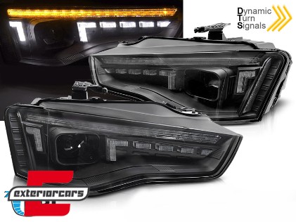Full LED prednja svjetla LED DRL SEQ žmigavci (crna) / Audi A5 8T Facelift (2012-2016), LPAUG4