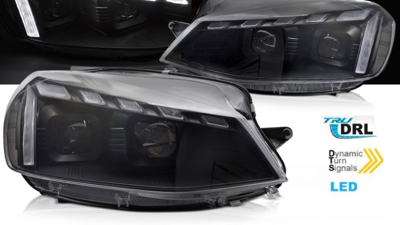 Full LED prednja svjetla LED DRL SEQ žmigavci (crna) / VW Golf 7.5 Facelift (2017-2019), LPVWW3