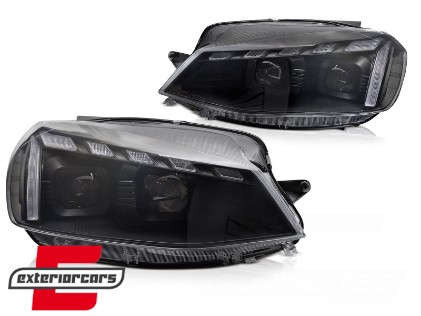 Full LED prednja svjetla LED DRL SEQ žmigavci (crna) / VW Golf 7.5 Facelift (2017-2019), LPVWW3