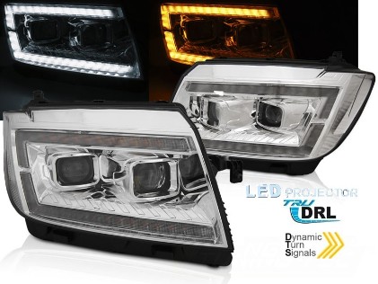 Full LED prednja svjetla LED DRL TubeLights SEQ žmigavci (chrome) / VW Crafter II (2017-), LPVWV8