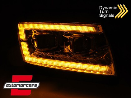 Full LED prednja svjetla LED DRL TubeLights SEQ žmigavci (chrome) / VW Crafter II (2017-), LPVWV8
