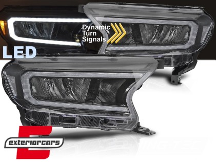 Full LED prednja svjetla LightBar SEQ žmigavci (crna) / Ford Ranger (2015-2022), LPFO93