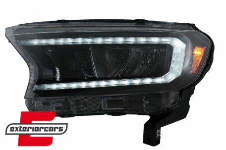 Full LED prednja svjetla LightBar SEQ žmigavci (crna) / Ford Ranger (2015-2022), LPFO93