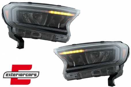 Full LED prednja svjetla LightBar SEQ žmigavci (crna) / Ford Ranger (2015-2022), LPFO93