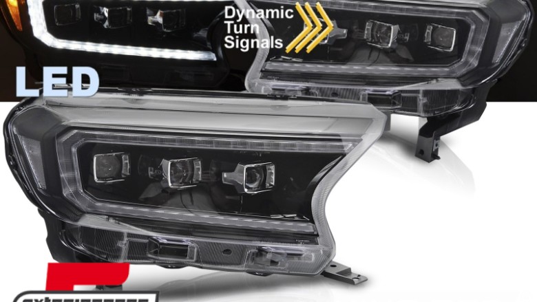 Full LED prednja svjetla LightBar SEQ žmigavci (crna) / Ford Ranger (2015-2022), LPFO94
