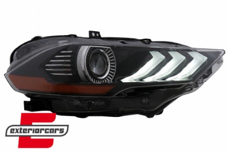 Full LED prednja svjetla RGB DRL SEQ žmigavci (crna) / Ford Mustang VI Facelift (2018-2022), LPFO96