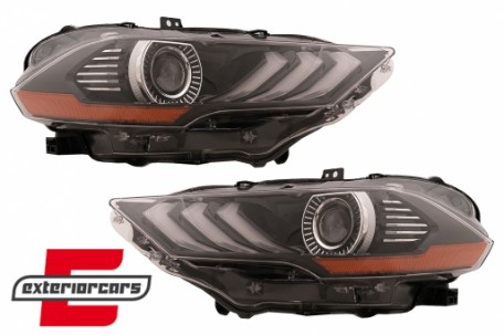 Full LED prednja svjetla RGB DRL SEQ žmigavci (crna) / Ford Mustang VI Facelift (2018-2022), LPFO96