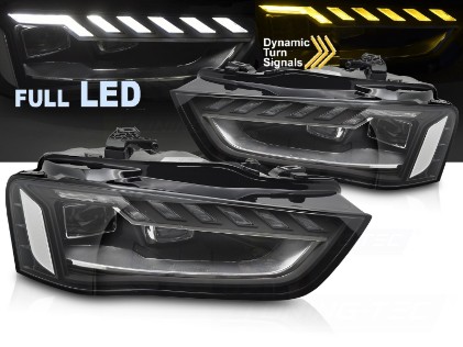 Full LED prednja svjetla SEQ žmigavci A4 B9.5 look / Audi A4 B8.5 Facelift (2012-2015) sa halogenim svjetlima, LPAUH3