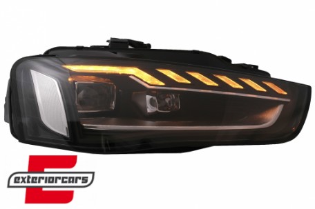 Full LED prednja svjetla SEQ žmigavci A4 B9.5 look / Audi A4 B8.5 Facelift (2012-2015) sa halogenim svjetlima, LPAUH3