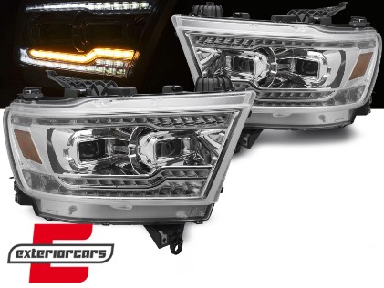 Full LED prednja svjetla SEQ žmigavci (chrome) / DODGE RAM (2019-2022), LPDO46
