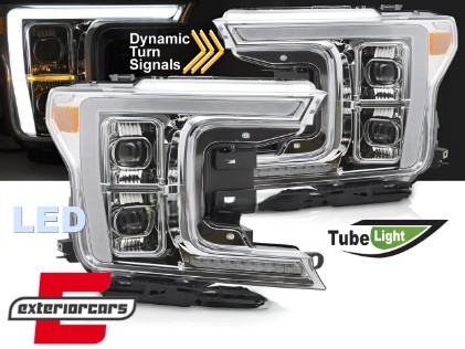 Full LED prednja svjetla SEQ žmigavci (chrome) / FORD F150 Mk13 Facelift (2017-2020), LPFOB7