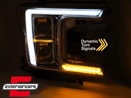 Full LED prednja svjetla SEQ žmigavci (chrome) / FORD F150 Mk13 Facelift (2017-2020), LPFOB7