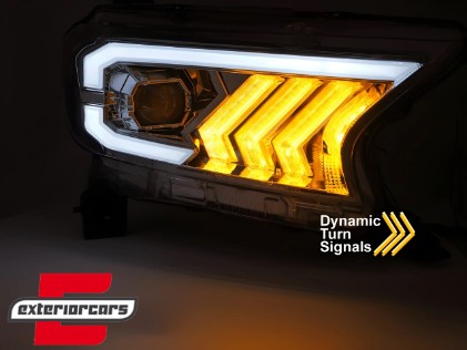 Full LED prednja svjetla SEQ žmigavci (chrome) / Ford Ranger (2015-2022), LPFOB9