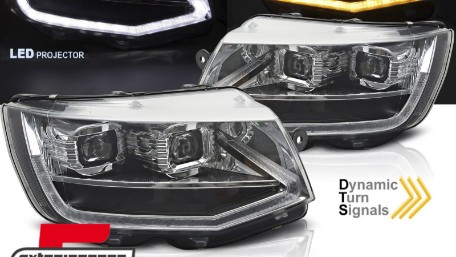 Full LED prednja svjetla SEQ žmigavci (chrome) / VW Transporter T6 (2015-2019), LPVWX6