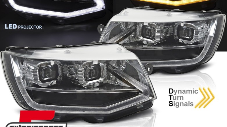 Full LED prednja svjetla SEQ žmigavci (chrome) / VW Transporter T6 (2015-2019), LPVWX6