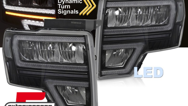 Full LED prednja svjetla SEQ žmigavci (crna) / FORD F150 MK12 (2008-2014), LPFOA3