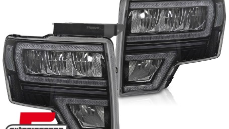 Full LED prednja svjetla SEQ žmigavci (crna) / FORD F150 MK12 (2008-2014), LPFOA3