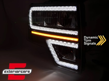 Full LED prednja svjetla SEQ žmigavci (crna) / FORD F150 MK12 (2008-2014), LPFOA3