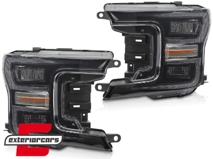 Full LED prednja svjetla SEQ žmigavci (crna) / FORD F150 Mk13 Facelift (2017-2020), LPFOA1