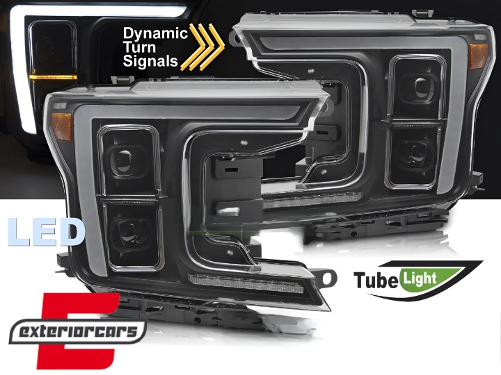 Full LED prednja svjetla SEQ žmigavci (crna) / FORD F150 Mk13 Facelift (2017-2020), LPFOB8