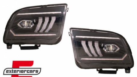 Full LED prednja svjetla SEQ žmigavci (crna) / Ford Mustang V (2004-2009), LPFO99